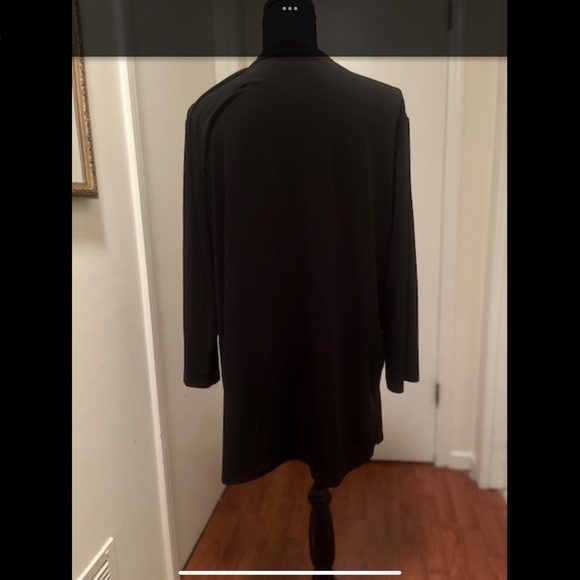 Black duster ,faux suede, jersey knit - Picture 2 of 5